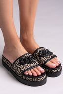 Σανδάλια flatforms υφασμάτινα με  print Mariella Fabiani 2521/91