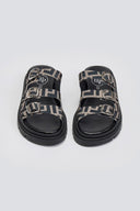 Σανδάλια flatforms υφασμάτινα με τρεις φάσες Tfp