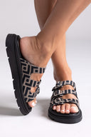 Σανδάλια flatforms υφασμάτινα με τρεις φάσες Tfp