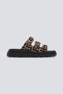 Σανδάλια flatforms υφασμάτινα με τρεις φάσες Tfp