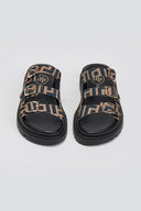 Σανδάλια flatforms υφασμάτινα με τρεις φάσες Tfp