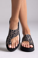 Σανδάλια flatforms υφασμάτινα με print Tfp - Τάουπε - thefashionproject.gr - TFP - 24042035003