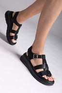 Σανδάλια gladiator με sporty σόλα - Μαύρο - thefashionproject.gr - La Coquette