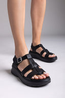 Σανδάλια gladiator με sporty σόλα - Μαύρο - thefashionproject.gr - La Coquette