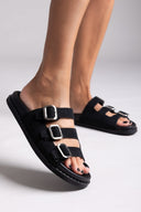 Σανδάλια καστόρινα flatforms με τοκάδες 