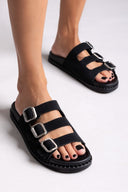 Σανδάλια καστόρινα flatforms με τοκάδες 