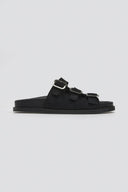 Σανδάλια καστόρινα flatforms με τοκάδες - Μαύρο - thefashionproject.gr - CARAD
