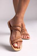 Σανδάλια καστόρινα με κοτσιδάκια Tfp - Μπεζ - thefashionproject.gr - TFP