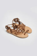 Σανδάλια καστόρινα με lace - up δέσιμο Tfp - Καφέ - thefashionproject.gr - TFP