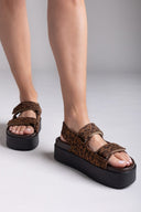 Σανδάλια καστόρινα με print ATENEO - Leopard - thefashionproject.gr - ATENEO