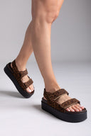 Σανδάλια καστόρινα με print ATENEO - Leopard - thefashionproject.gr - ATENEO