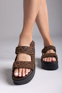 Σανδάλια καστόρινα με print ATENEO - Leopard - thefashionproject.gr - ATENEO