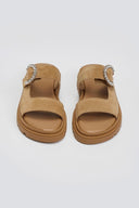 Σανδάλια καστόρινα με στρας τοκά Tfp - Μπεζ - thefashionproject.gr - TFP - 24054003003