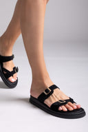 Σανδάλια καστόρινα με τοκάδες Estil - Μαύρο - thefashionproject.gr - Estil