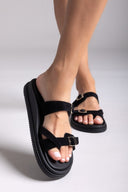 Σανδάλια καστόρινα με τοκάδες Estil - Μαύρο - thefashionproject.gr - Estil