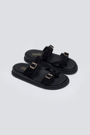 Σανδάλια καστόρινα με τοκάδες Estil - Μαύρο - thefashionproject.gr - Estil
