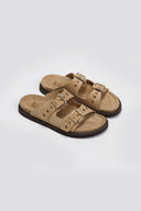 Σανδάλια καστόρινα με τοκάδες Take me - Μπεζ - thefashionproject.gr - Take me - 24235003002