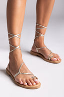 Σανδάλια lace up δερμάτινα Iris sandals - Χρυσό
