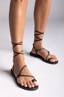 Σανδάλια lace up δερμάτινα Iris sandals - Μαύρο