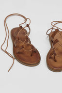Σανδάλια lace up δερμάτινα Iris sandals - Ταμπά - thefashionproject.gr - IRIS - 24257007003