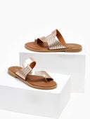 Σανδάλια με ανάγλυφο pattern Estil - Χαλκός - thefashionproject.gr - Estil
