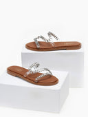 Σανδάλια με διαφάνεια και πέτρες Estil - Λευκό - thefashionproject.gr - Estil