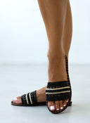 Σανδάλια με φάσα από ψάθα ERYNN - Μαύρο - thefashionproject.gr - ERYNN