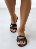 Σανδάλια με φάσα από ψάθα ERYNN - Μαύρο - thefashionproject.gr - ERYNN
