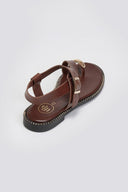Σανδάλια με μπαρέτα Tfp - Καφέ - thefashionproject.gr - TFP - 24018036003