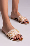 Σανδάλια με πλεκτό σχέδιο ERYNN - Μπεζ - thefashionproject.gr - ERYNN