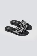 Σανδάλια με print μαίανδρο - Μαύρο - thefashionproject.gr - MIRA
