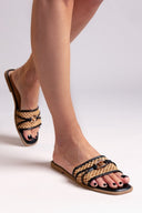 Σανδάλια με ψάθα ERYNN - Μπεζ/Μαύρο - thefashionproject.gr - ERYNN - 23477116002