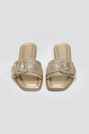 Σανδάλια με ψάθινη φάσα Xti 143861 - Χρυσό - thefashionproject.gr - Xti Footwear - 23652009002