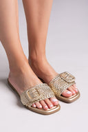 Σανδάλια με ψάθινη φάσα Xti 143861 - Χρυσό - thefashionproject.gr - Xti Footwear - 23652009002