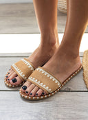Σανδάλια με ραφές στη φάσα ERYNN - Κάμελ - thefashionproject.gr - ERYNN