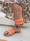 Σανδάλια με ραφές στη φάσα ERYNN - Πορτοκαλί - thefashionproject.gr - ERYNN