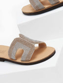 Σανδάλια με στρας φάσα estil - Χαλκός - thefashionproject.gr - Estil