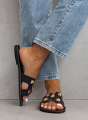 Σανδάλια με τρουκς και ανοίγματα estil - Μαύρο - thefashionproject.gr - Estil
