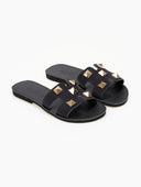 Σανδάλια με τρουκς και ανοίγματα estil - Μαύρο - thefashionproject.gr - Estil