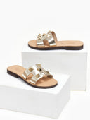 Σανδάλια με τρουκς και ανοίγματα estil - Χρυσό - thefashionproject.gr - Estil - 16328009002