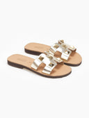 Σανδάλια με τρουκς και ανοίγματα estil - Χρυσό - thefashionproject.gr - Estil - 16328009002