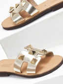 Σανδάλια με τρουκς και ανοίγματα estil - Χρυσό - thefashionproject.gr - Estil - 16328009002