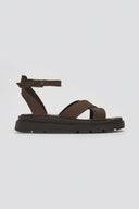 Σανδάλια nubuck δερμάτινα με μπαρέτα