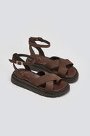 Σανδάλια nubuck δερμάτινα με μπαρέτα