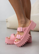 Σανδάλια platforms sporty με φάσες - Ροζ - thefashionproject.gr - The Fashion Project