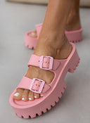Σανδάλια platforms sporty με φάσες - Ροζ - thefashionproject.gr - The Fashion Project