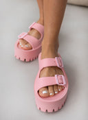 Σανδάλια platforms sporty με φάσες - Ροζ - thefashionproject.gr - The Fashion Project