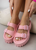 Σανδάλια platforms sporty με φάσες - Ροζ - thefashionproject.gr - The Fashion Project