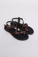 Σανδάλια ponyskin με print και κοτσιδάκι Estil - Καφέ - thefashionproject.gr - Estil - 24271036002