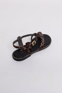 Σανδάλια ponyskin με print και κοτσιδάκι Estil - Καφέ - thefashionproject.gr - Estil - 24271036002